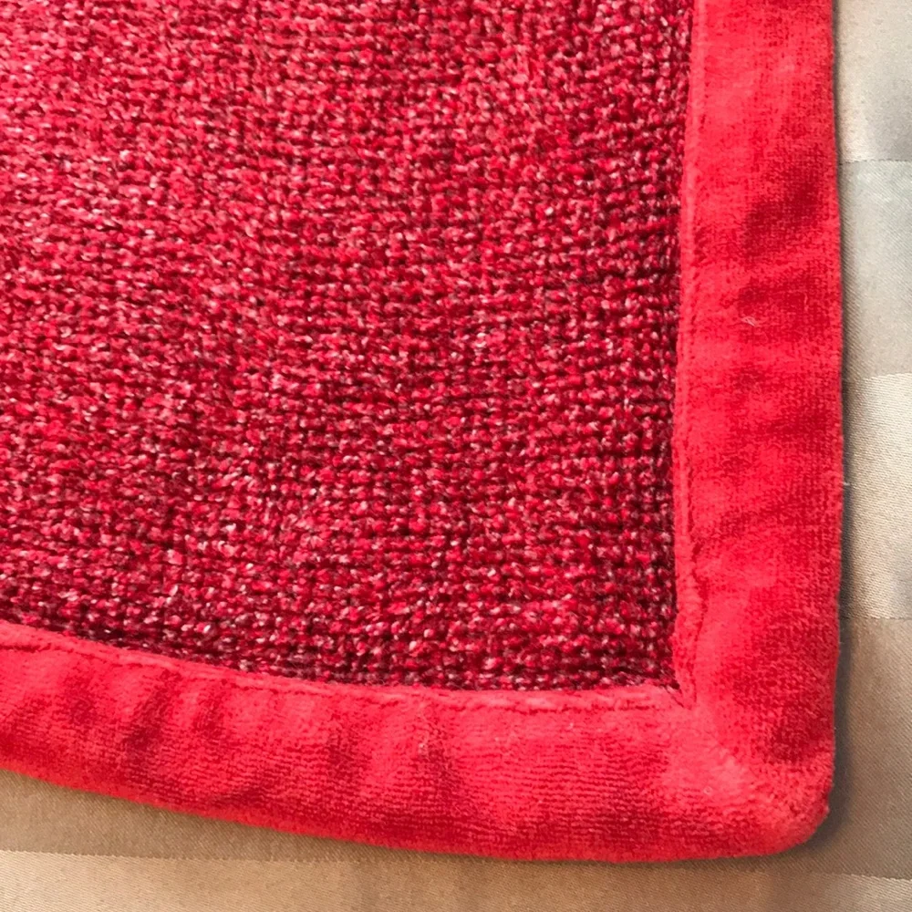 Red throw blanket loose knit